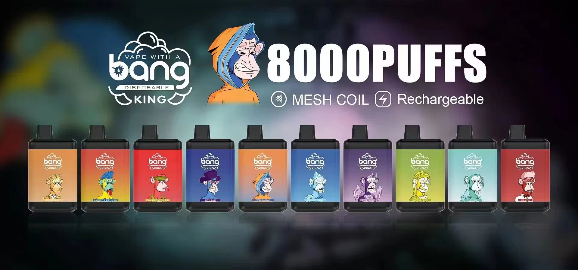 2023 Bang King 8000puffs Caja VAPE desechable VAPE al por mayor Distribución