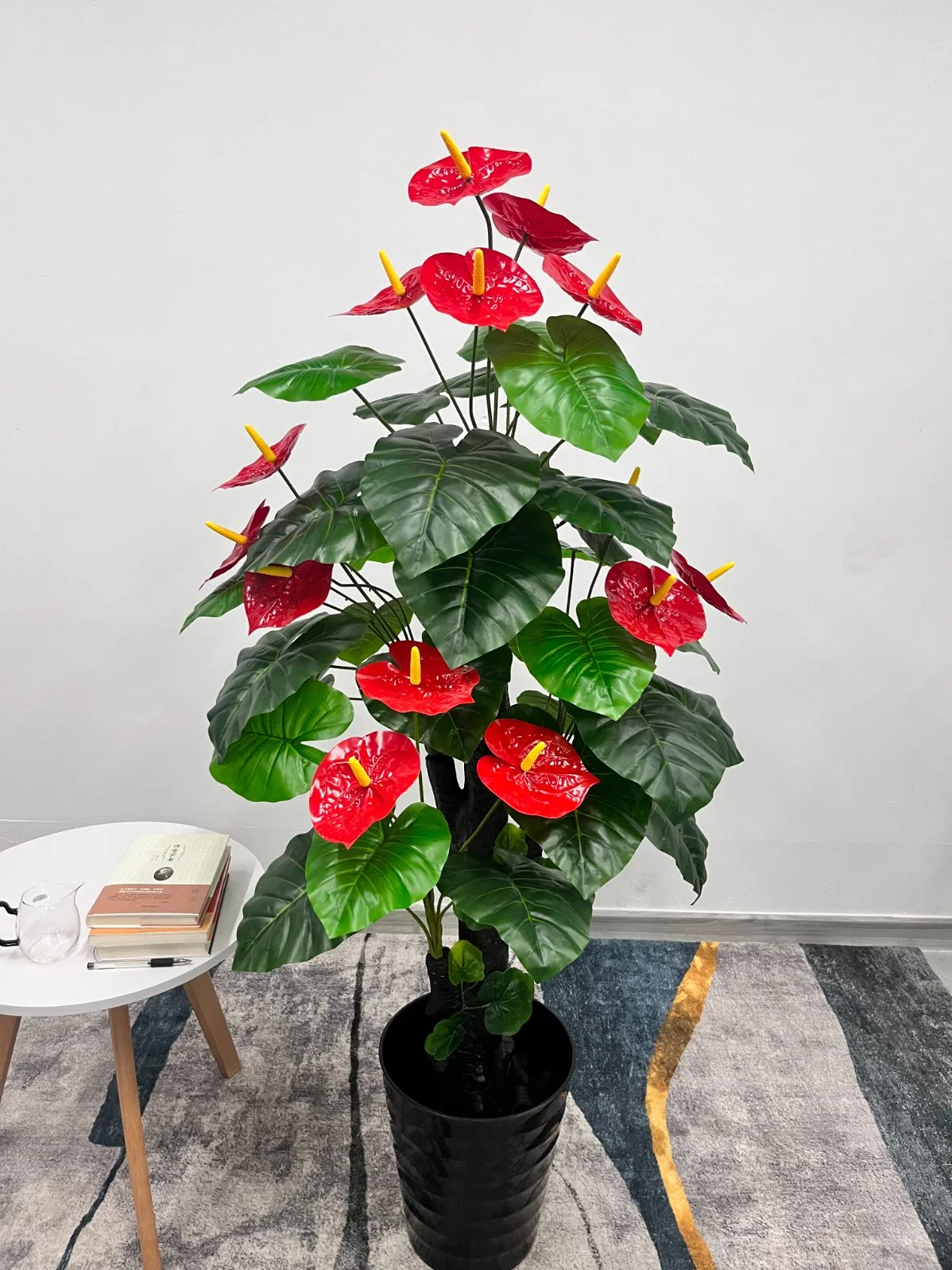 Nearly Nature Golden Jade Pole Dripping Anthurium Can Be Customized, Artificial and Decorative Plant Flower Tree