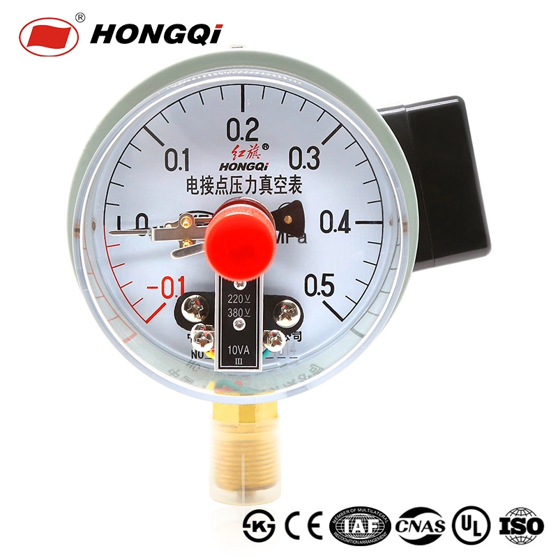 Hongqi 4inch Electric Contact Stainless Steel Vacuum Pressure Gauge