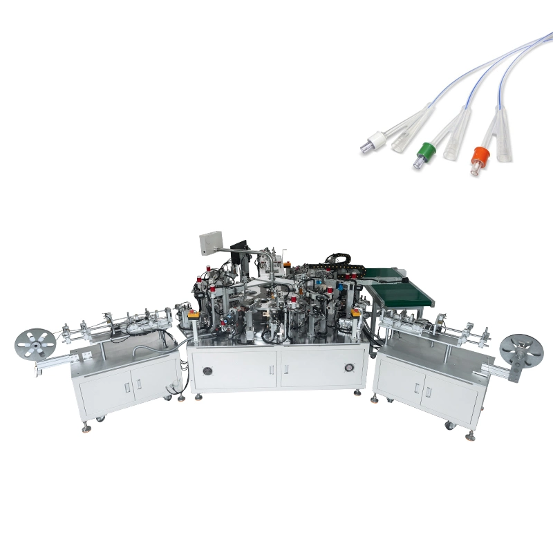Silicona de 2 vías Foley catéter balón montaje automático en línea de equipos de la máquina