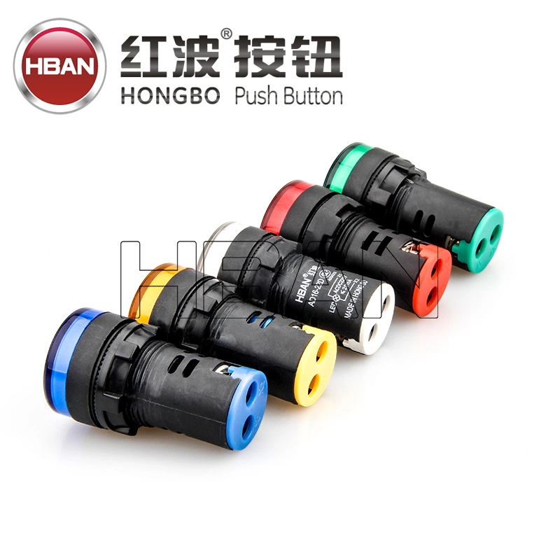 Hban 22mm Flat Round Head Pin Terminal Plastic Material 12V Orange DOT Illuminated Signal Indicator