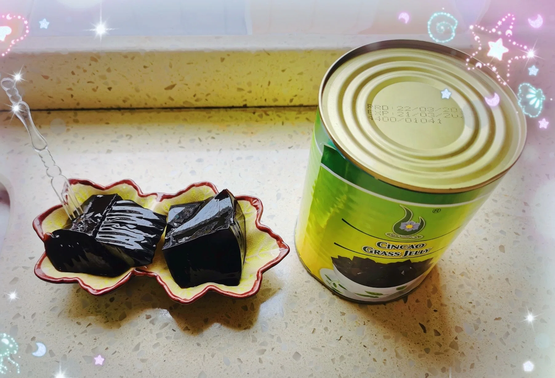 No Preservatives Natural No Added Sweeteners Canned Food Black Grass Jelly Pudding or Qing Cao in Can