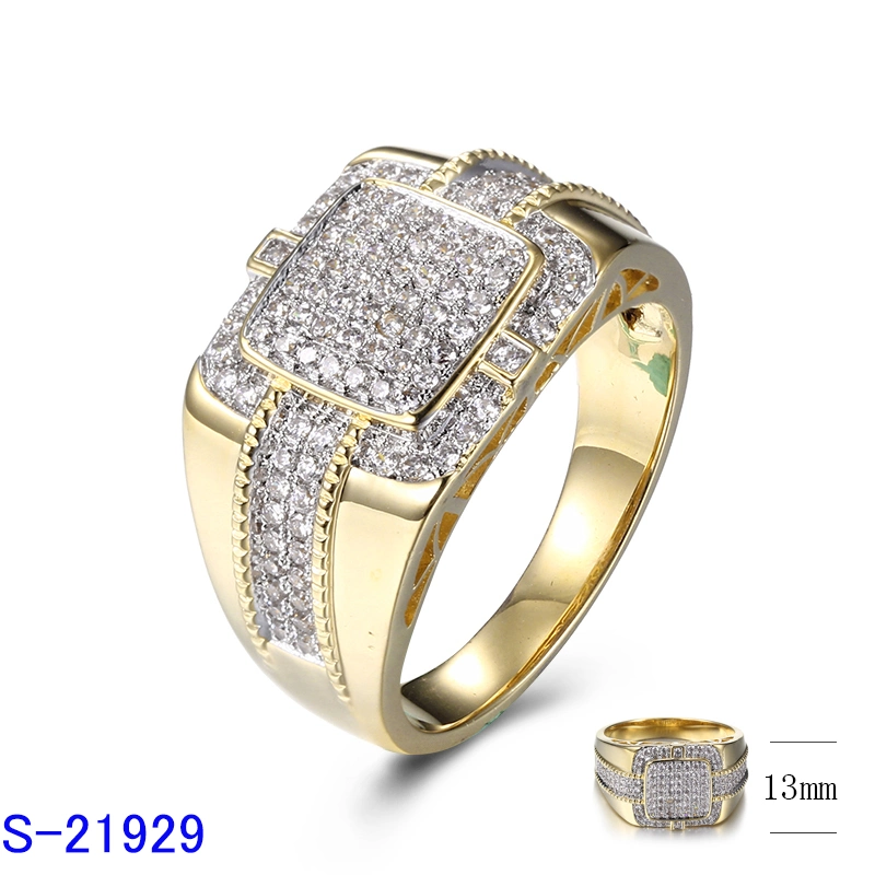 925 Sterling Silver Fashion Hip Hop Pop Jewelry Micro Pave Cubic Zirconia Ring for Men