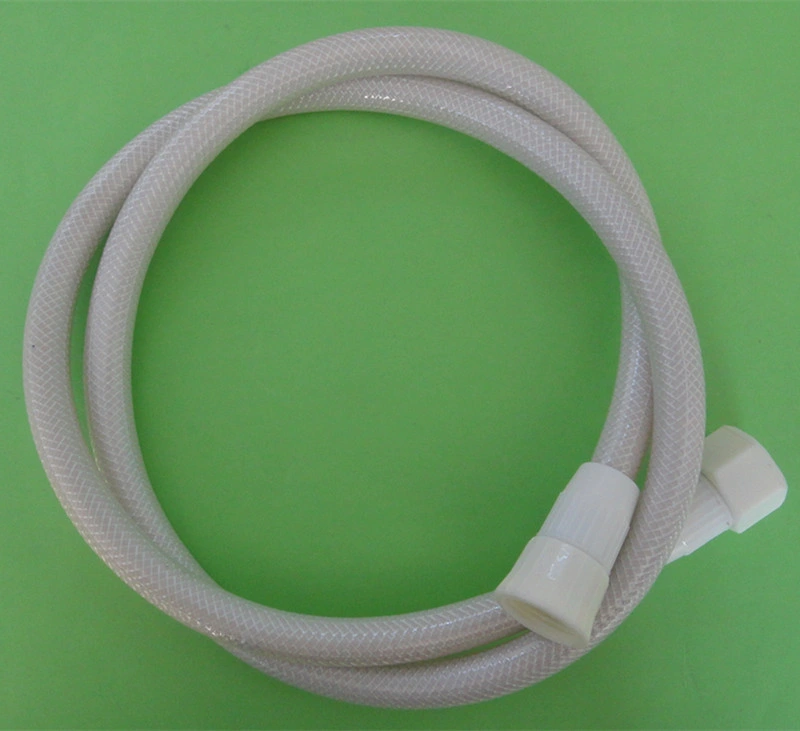 Plastic Soft White PVC Bath Shower Hose with Nut Connector