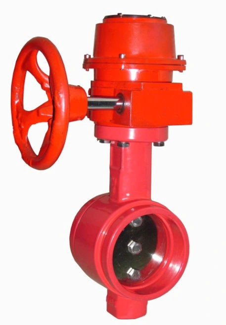 DIN/BS/Uni/ISO/ANSI Concentric Grooved End Butterfly Valve