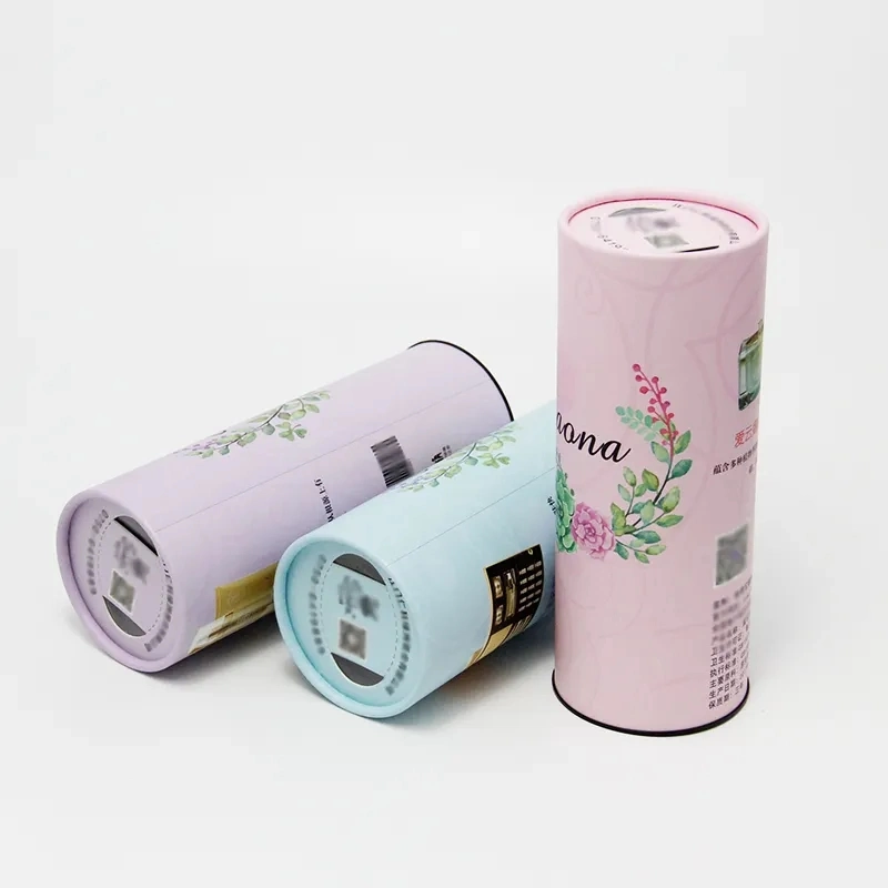 Custom Printing Cardboard Cylinder Gift Box for Tissue Paper Paper Tube for Cosmetic Packaging