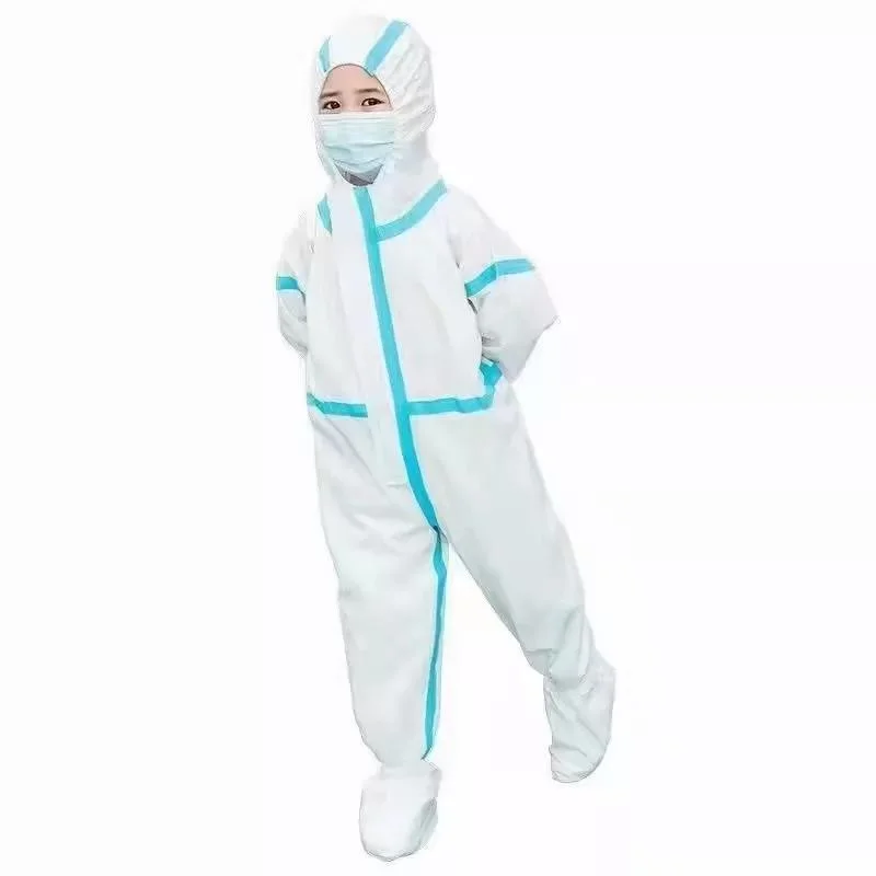 Tessa White 65 Grams Microporous Breathable Film Overalls Nonwoven Experimental Safety Isolation Suit Disposable Protective Clothing