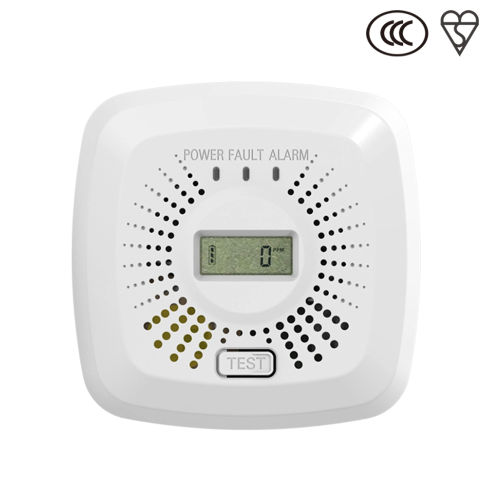 Good Sale White Round Carbon Monoxide Alarm with LCD Display