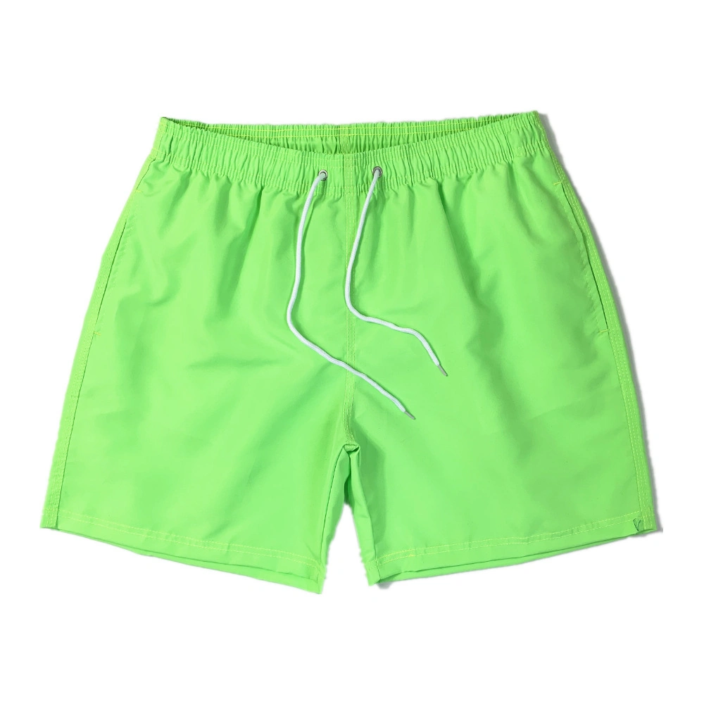 2022 Mens Shorts Summer Custom Solid Color Quick Dry Workout Sport Polyester Elastic Waist Beach Swimwear