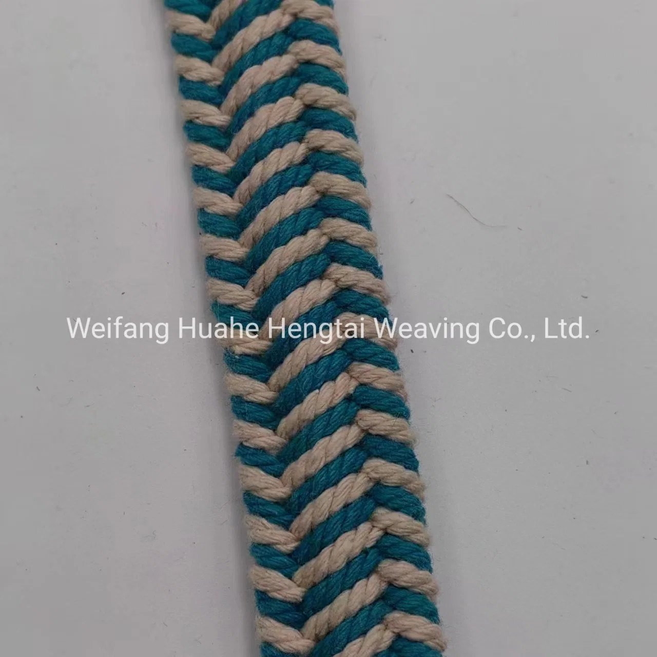 Rayas azules y blancos del cordón de algodón tejido de protección del medio ambiente de la correa de accesorios de ropa