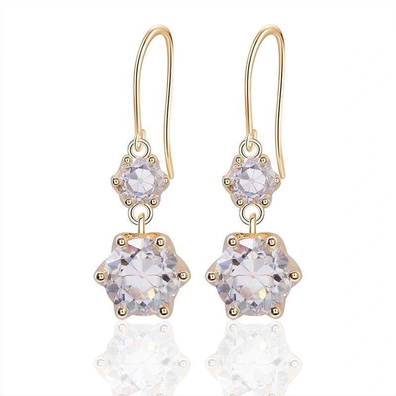 Ajuste de bisel Joyas ronda el OEC Vvs Moissanite suelto Diamond Drop Earrings pescado con Gra Certificado de Regalo de Navidad