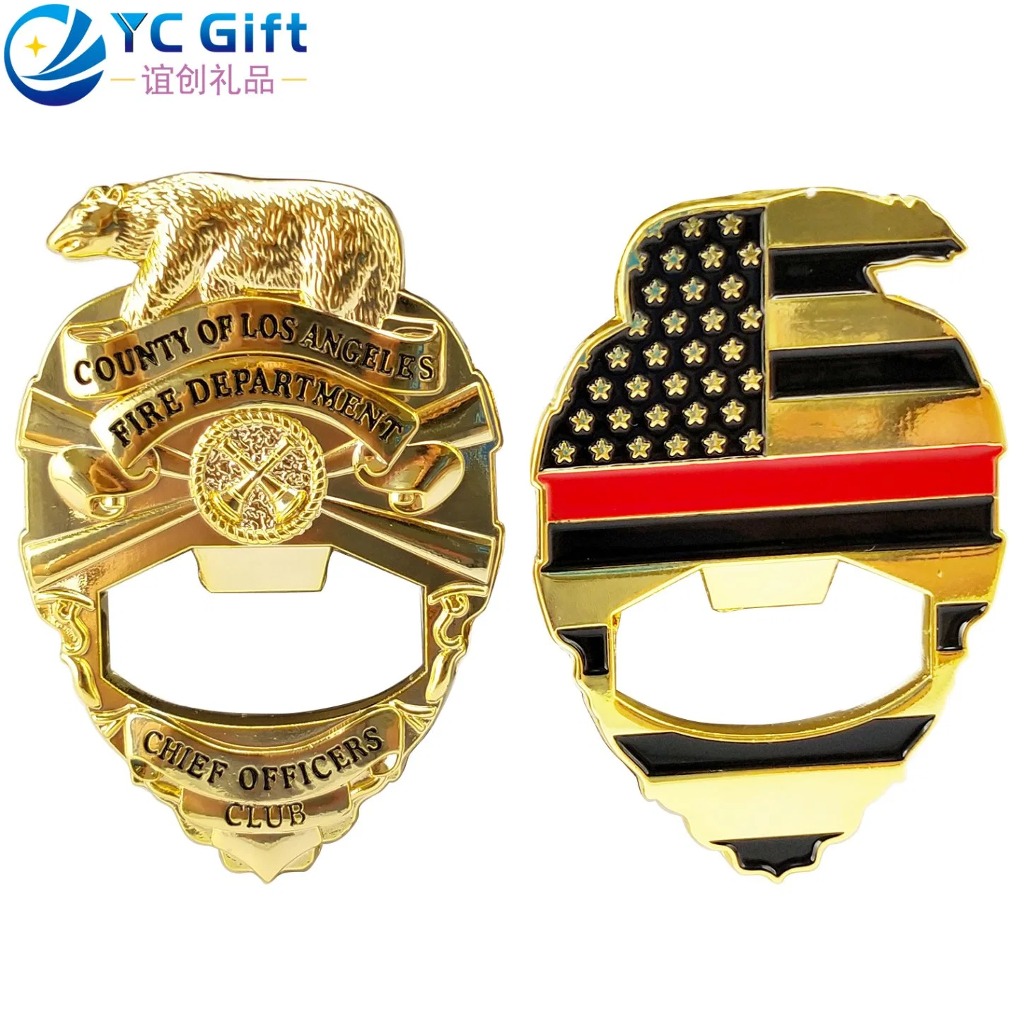 Factory Custom Metal Art Crafts Us Eagle Flag Logo Beer Bottle Opener Wholesale/Supplier High quality/High cost performance Alloy Zinc Police Uniform Button Pin Badges with Design Logo