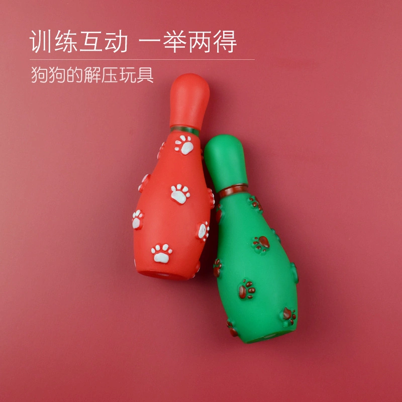 Pet Vocalizing Chew Toys Christmas Footprints Bowling Combinations Dog Teeth Glue Toys