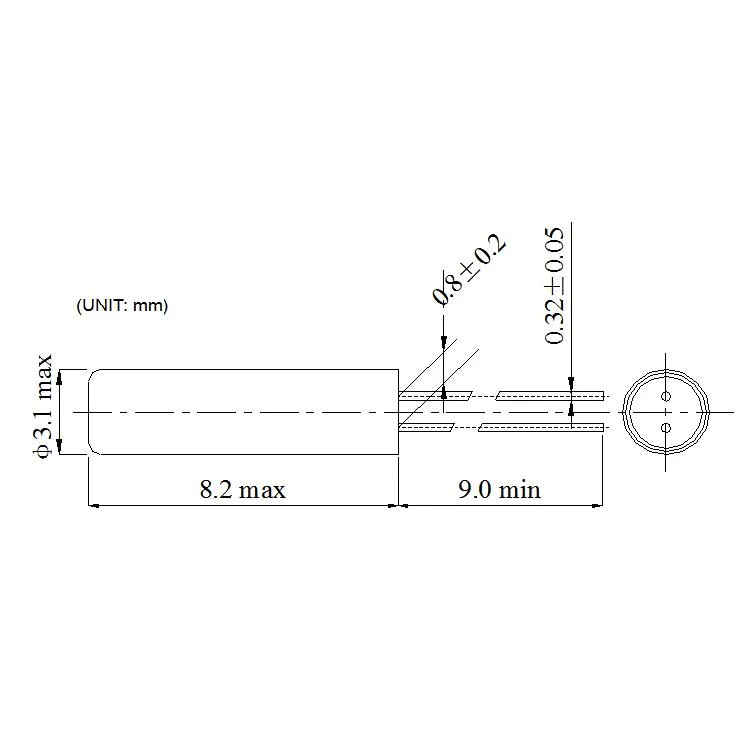 Xtal 3080mm 32.768K 12,5 PF 20ppm mergulhar Assista Crystal Dt38 Cristais diapasão com o stock disponível 5ppm 10ppm de cristal de quartzo câmara antivibrações