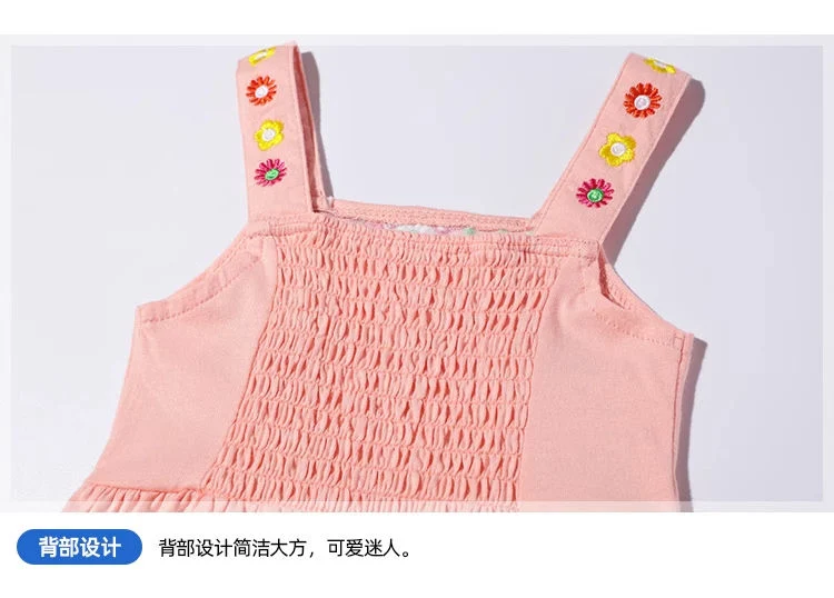 Toddler Girls Baby Cotton and Linen Sling Frocks Wholesale/Supplier Summer Ins Girl Skirt for Fashion Kids Frock Girls Dress