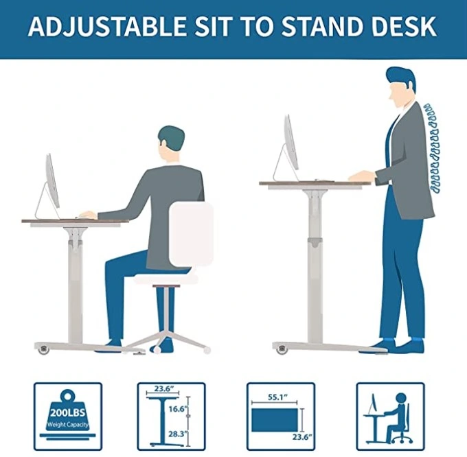 Elevación Icockpit mesa permanente de un motor eléctrico de escritorio regulable en altura regulable en altura sentarse Stand Soporte de escritorio de escritorio