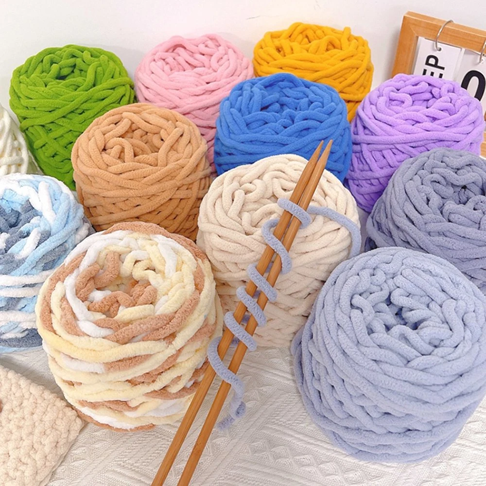 100% Polyester Yarn 100g/Roll for Hand knitting Super Bulky Yarn High quality/High cost performance Crochet Chunky Yarn