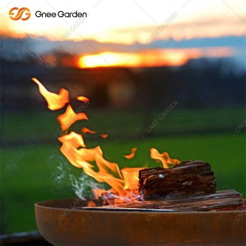 Garden Fire Pit Rusty Color Metal Brazier