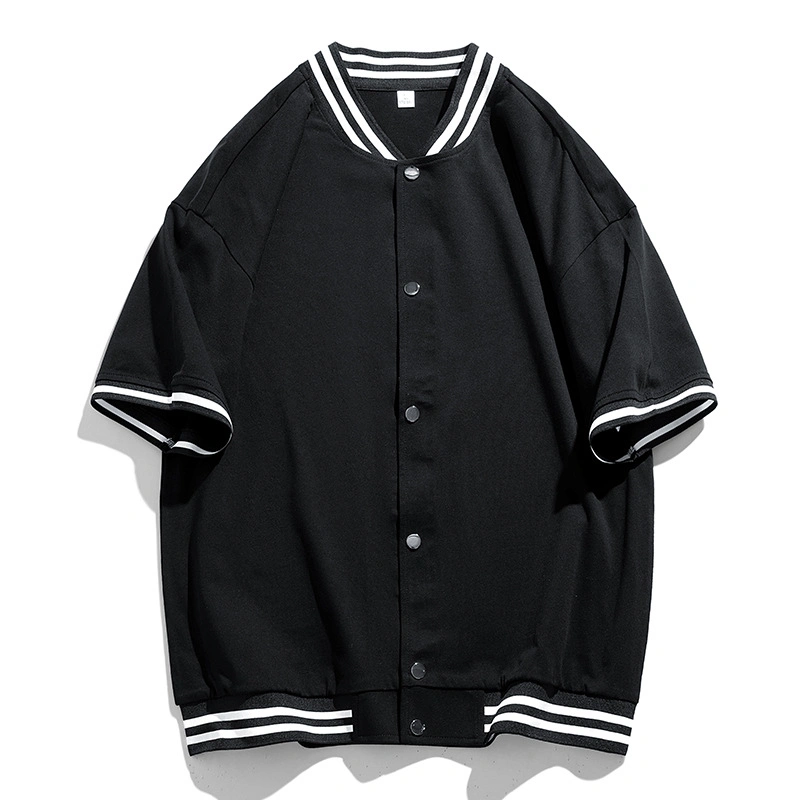 Blank Hip Hop Vintage T Shirt for Men Formal Casual Cotton Streetwear Fashion Button Baseball T-Shirt