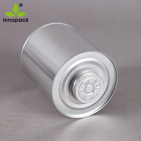 8oz/237ml Empty Round Metal Tin Can for 250g PVC Glue with Brush