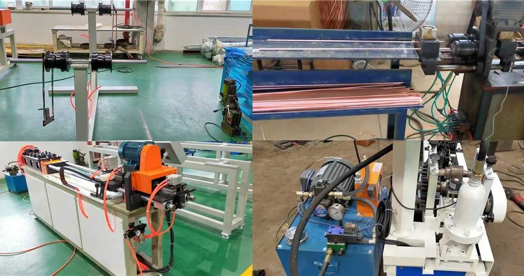 Copper Tube Straightening and Clean Cutting Machine Integrated Tube Straightening-Cutting and End Forming Machine Copper Pipes 3/4" Chip-Less Clean Cutting 5/8"