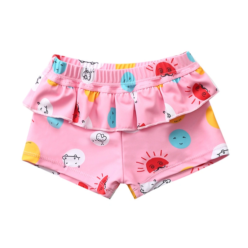 2-16 Years Children Beach Shorts Pineapple Print 2022 Girls&prime; Swimsuit Swim Shorts Bathing Suit Swimwear Summer Clothing with Ruffles at Waist