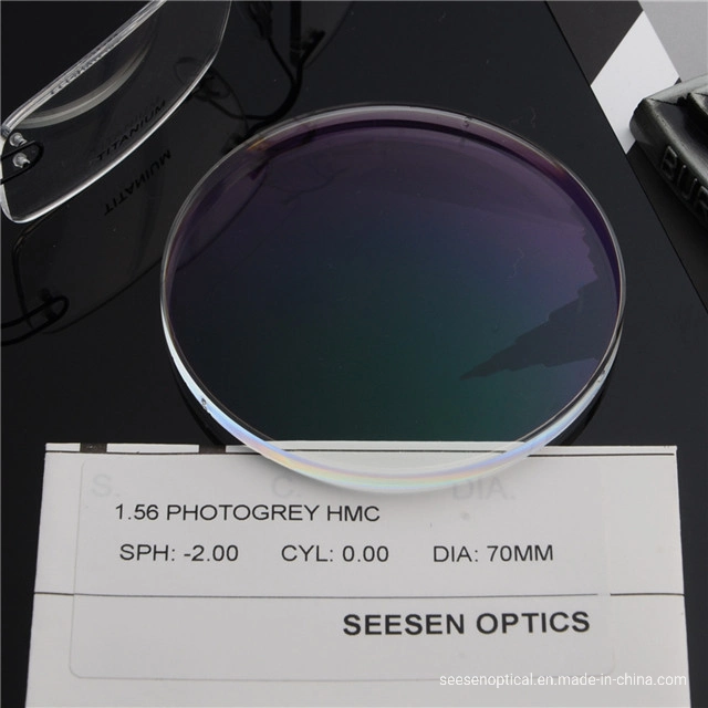 1.56 Eyeglass Lens Prices Photochromic Film Ar Coating Photo Gray Lenses