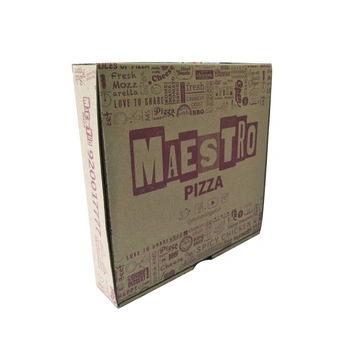 Full Colors Printed Brown Kraft Pizza Box