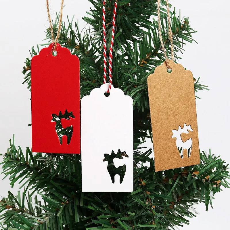 Custom Free Design Printing Name Logo Brand Tags Christmas Gifts 2022 Kraft Paper Hang Tags