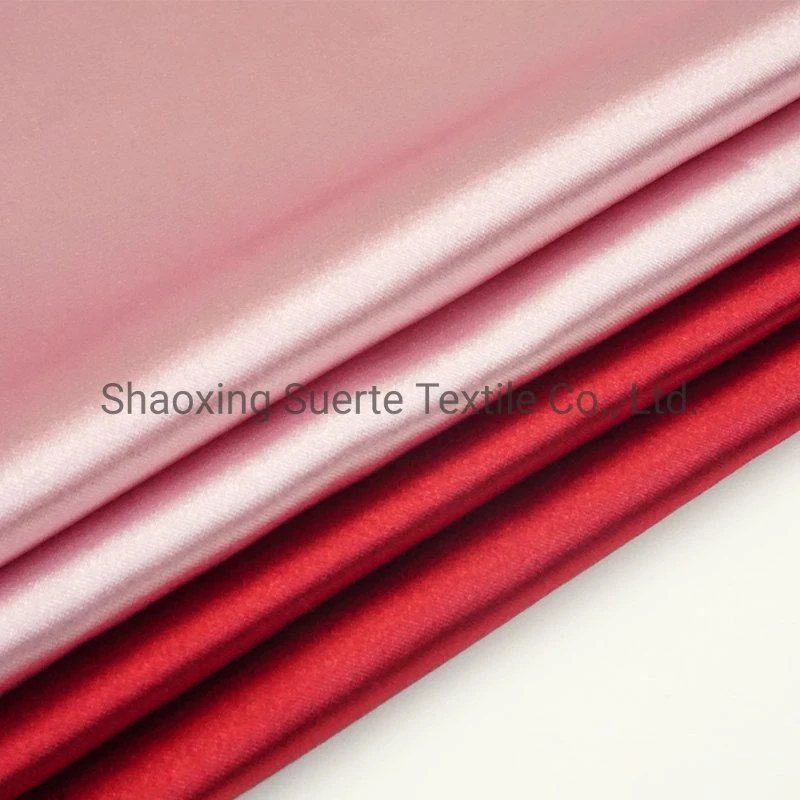 Solid Color Shiny Stretch Polyester Satin Silk Crepe Roll Fabric for Dress Garment