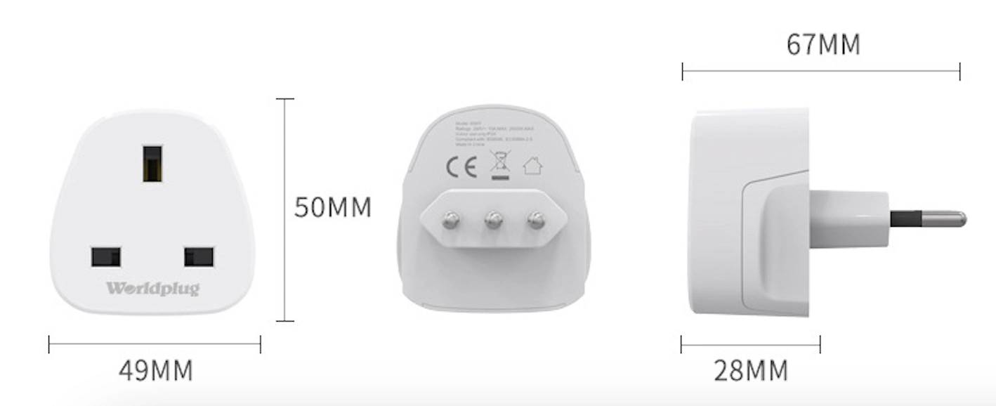 HK UK to Italy 10A Charging Travel Conversion Plug Socket