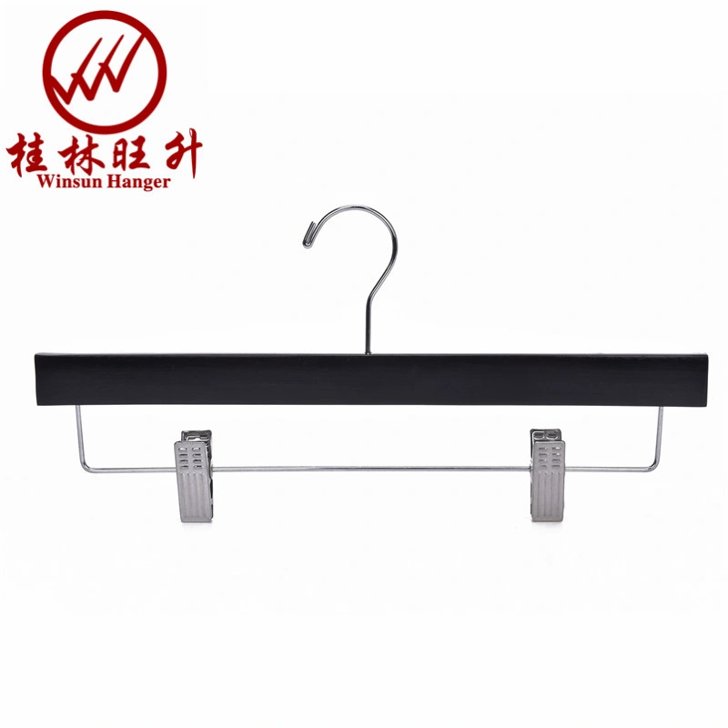 2021 Wholesale/Supplier Custom Black Colored Wooden Garment Store Cheap Hangers for Pants