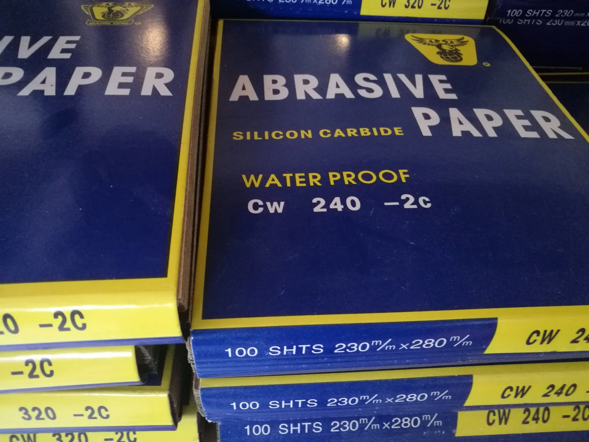 230*280mm resistente al agua papel abrasivo de carburo de silicio con Kraft o de látex respaldo