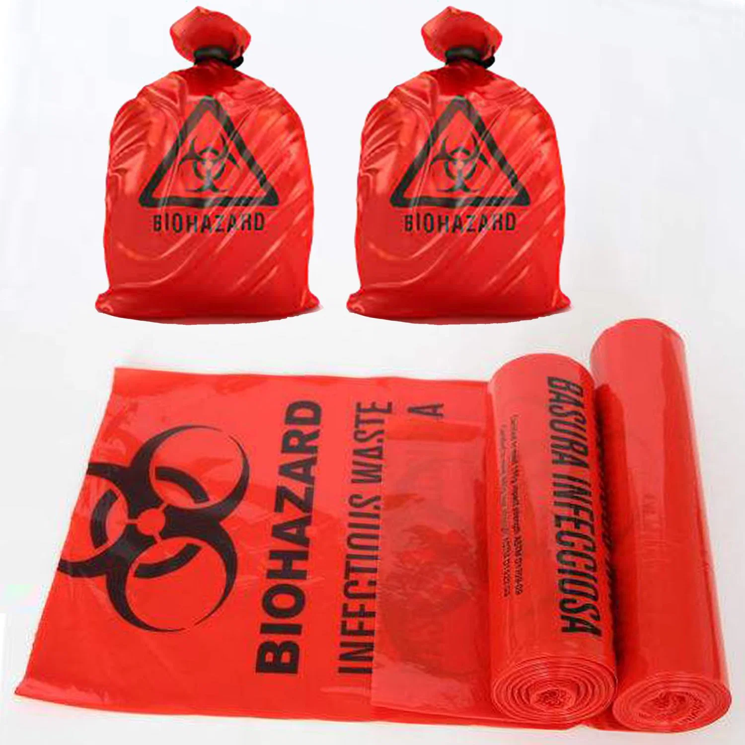 Siny Custom Size Plastic Disposable Medical Waste Bags Biohazard Bag Garbage Bags