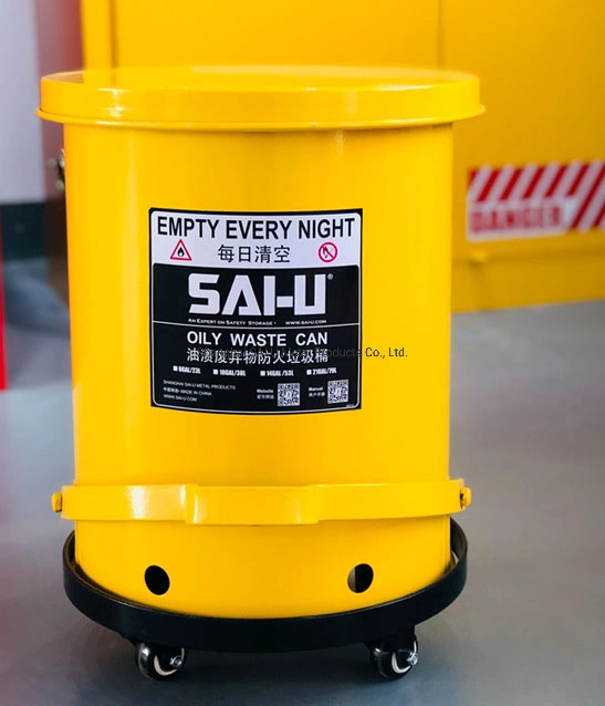 Sai-U Fireproof Galvanized Steel Waste Bin School Laboratory Equipment Supplies University Furniture 21 Gal / 79.4L