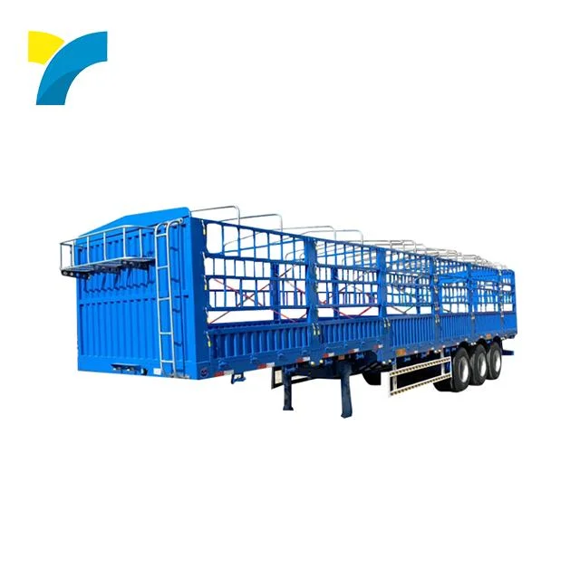 Brand Tri-Axle Side Wall Flat Bed Semi Trailer Truck Trailer with Twist Lock