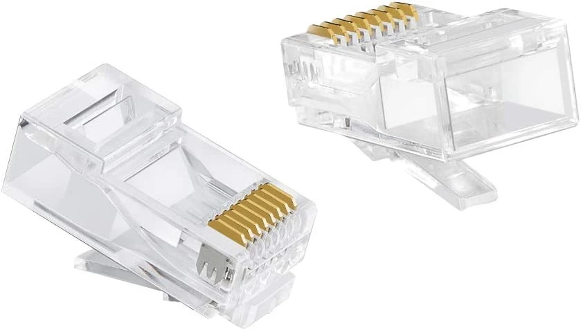 Gold-Plated Connector Pin UTP Cat 5e CAT6 Ethernet RJ45 8p8c LAN Cable Network RJ45 Plug 8p8c RJ45 Modular Plugs Socket Network Crystal Plug RJ45 Connector