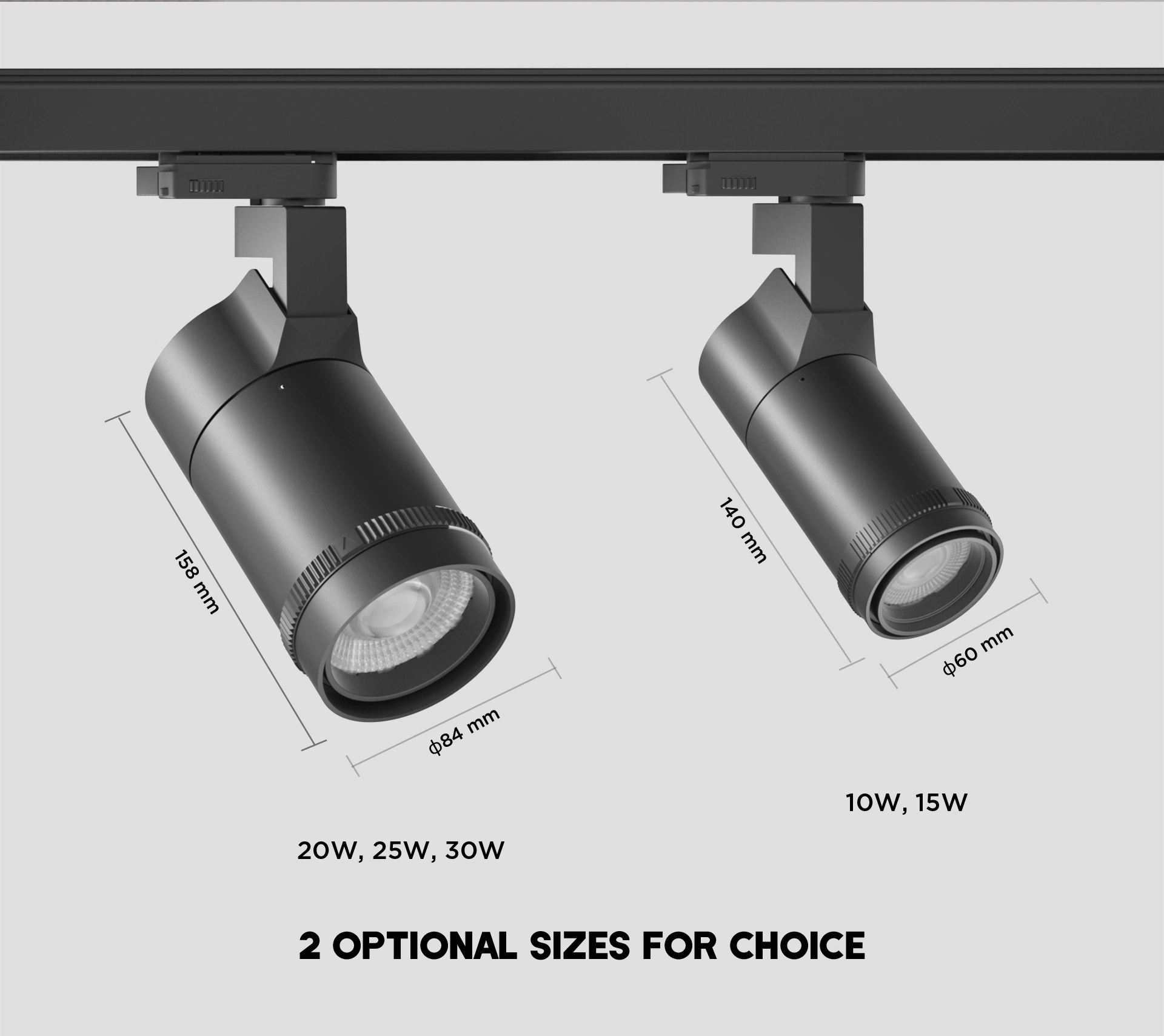 Galerías de museos 10W 15W 20W 25W Anti deslumbramiento techo Interior Iluminación Luz de carril ajustable Luz puntual regulable LED COB atenuable Luz de traza