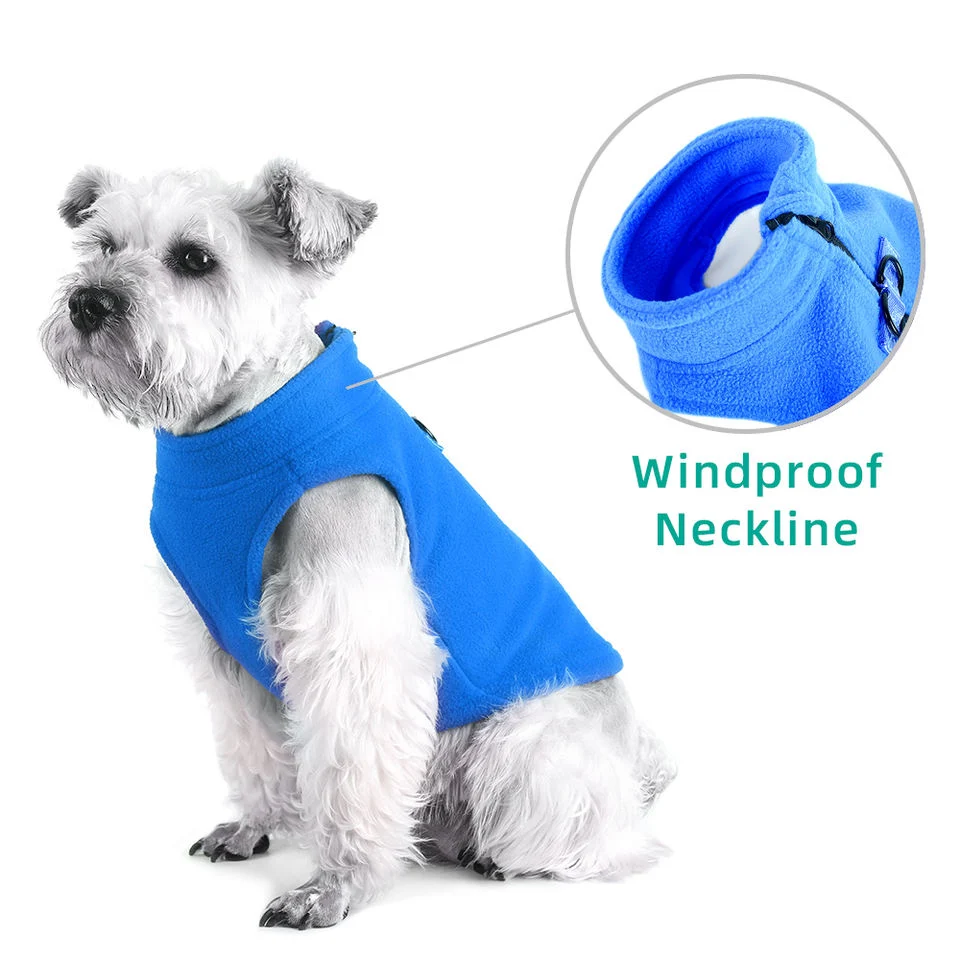 Polar Fleece Pet Dog Clothes Winter Warm Pet Vest Zipper Jacket Coat for Small Medium Dogs Cats
