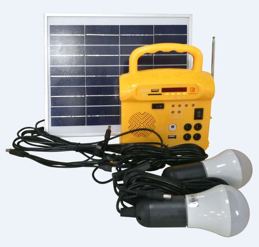 10W Tragbarer DC-Solarstrom-Systemgenerator mit Radio &amp; MP3 und USB-Ladefunktion