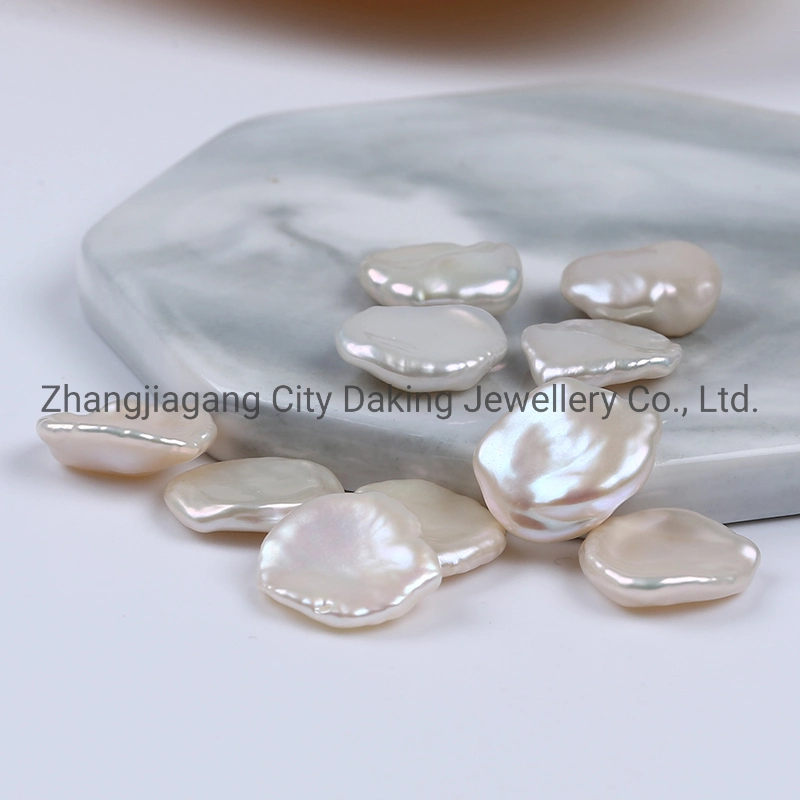 14-15mm Natural White Freshwater Loose Petal Shape Keshi Pearls Beads for Jewelry Making