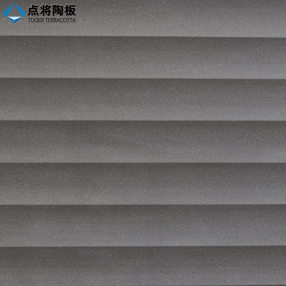 30mm Grey Terracotta Building Material Wave Surface Terracotta Cladding System for Facade Cladding System