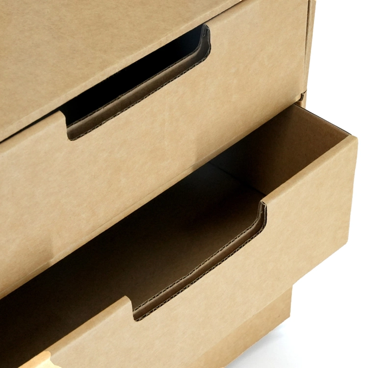 Design personalizado e sem logótipo caixa de gavetas de papel ondulado para casa Escritório