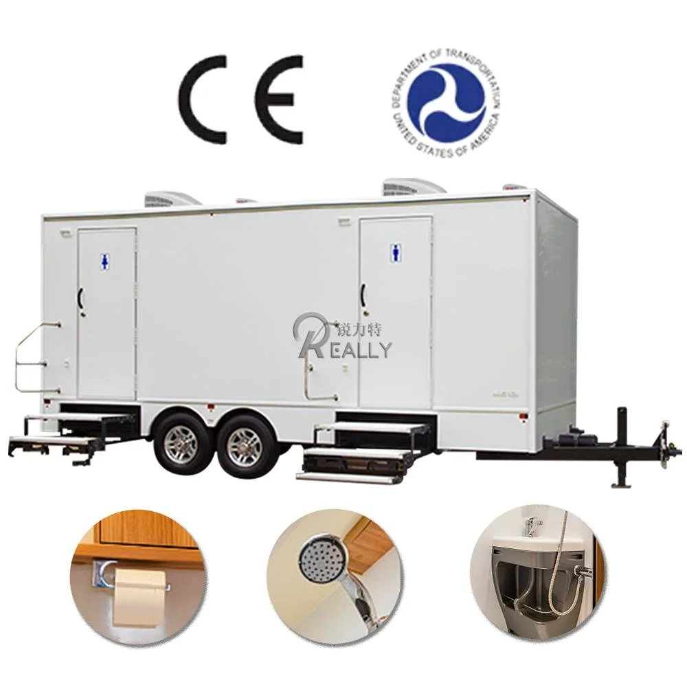 Portable Restroom Trailers Portable Shower Toilets Trailer Hot Sale Bathroom and Restroom 2/3/4/6/8 Rooms Can Be Customized