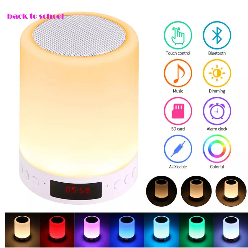Цифровая будильник светодиодный цветной USB Touch переносной светильник Bluetooth Докладчик