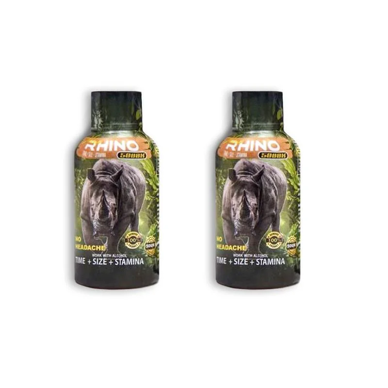 Energy Drink Shot Africa Rhino 5000K Works with Alcohol 2oz Bottle