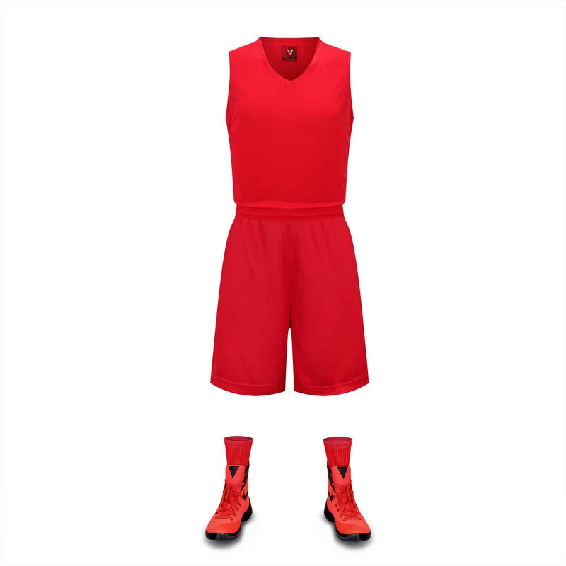 Summer Breathable Solid Color Men's and Women's Sports Vest Shorts Suit Basketball Uniform Sportswear