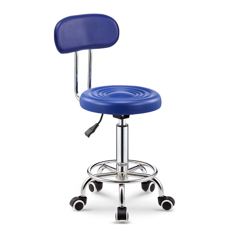 Lab Furniture Low Price Simple Laboratory Chair Training Chair Iron Wheel Leather Chair