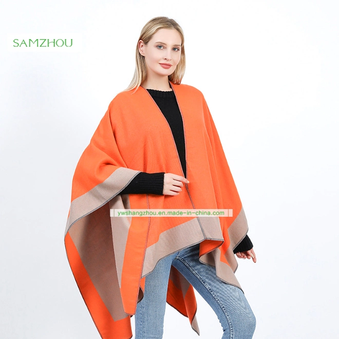 Einfarbig Schlichten Rahmen Baumwolle Schlitz Schal Mode Western Schal