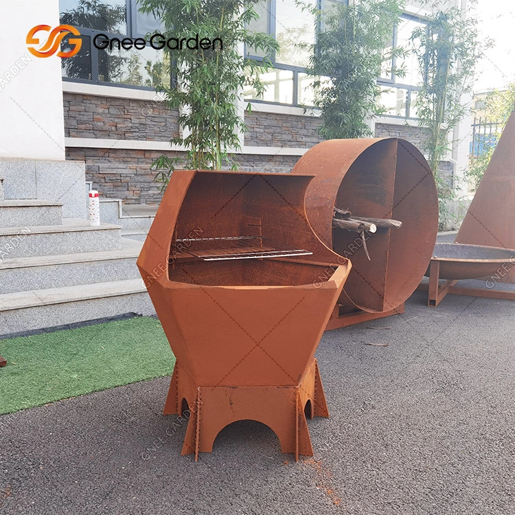 Corten Steel Barbeque Fire Table Durable BBQ Grill